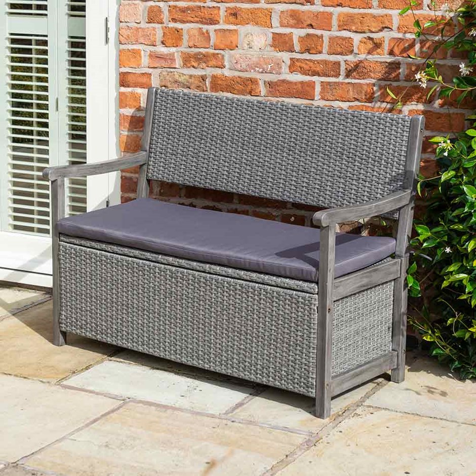 1.2m Marberry Alderley Rattan Storage Bench Box by Rowlinson®