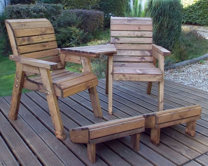 Deluxe Lounger Set Angled & Footstools