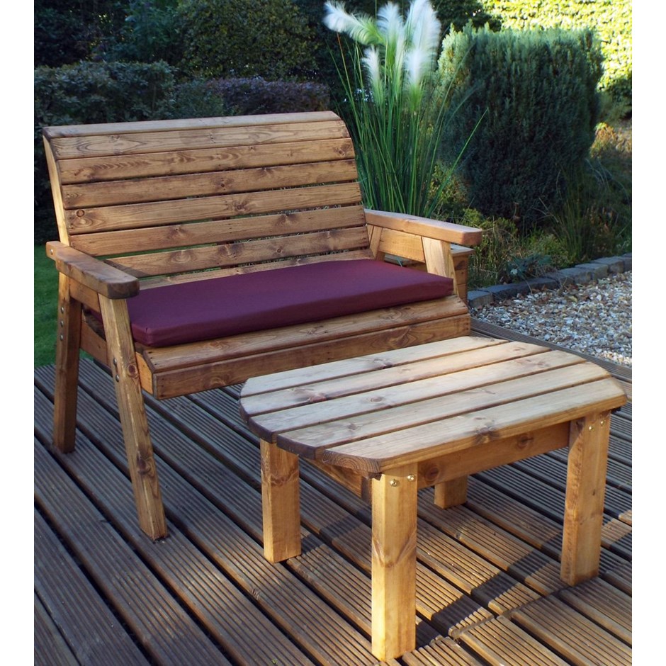 Deluxe Two Seater Wooden Bench Set
