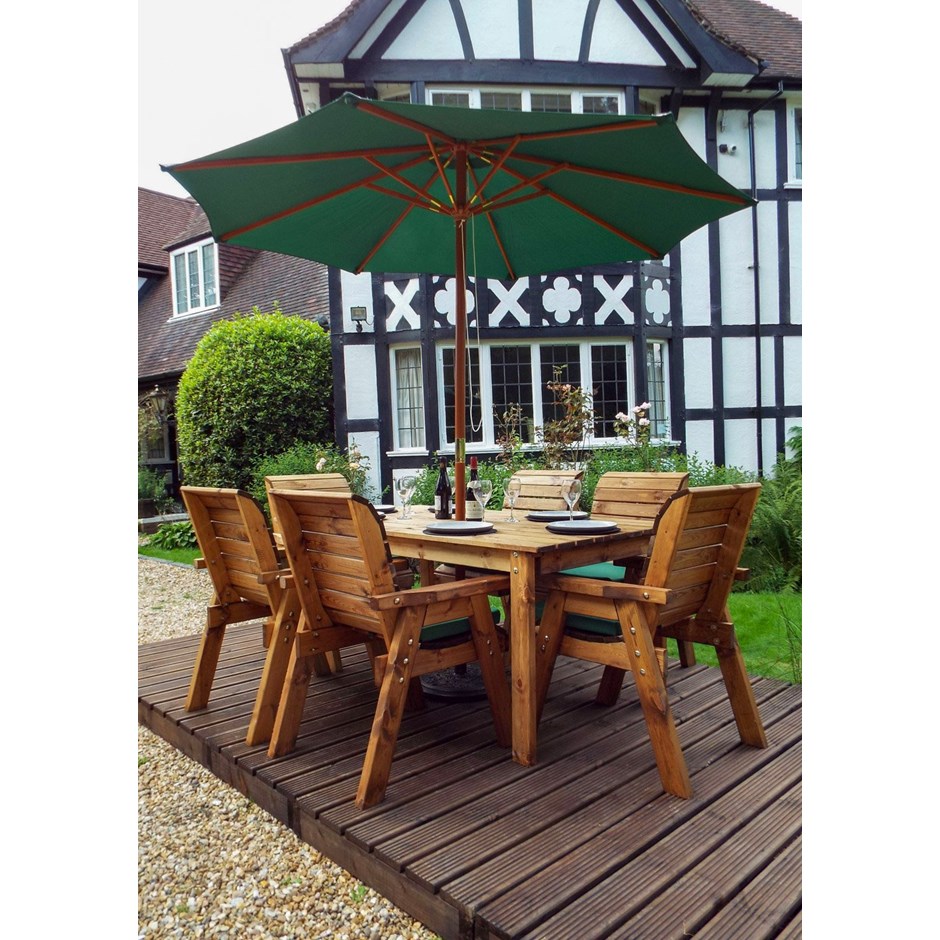 Wooden Six Seater Rectangular Table & Chair Set