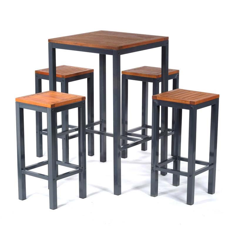 Dorset Hardwood Square Bar Table & Stools Set
