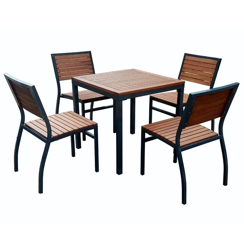 Dorset Hardwood Square Table & Stacking Chairs Set