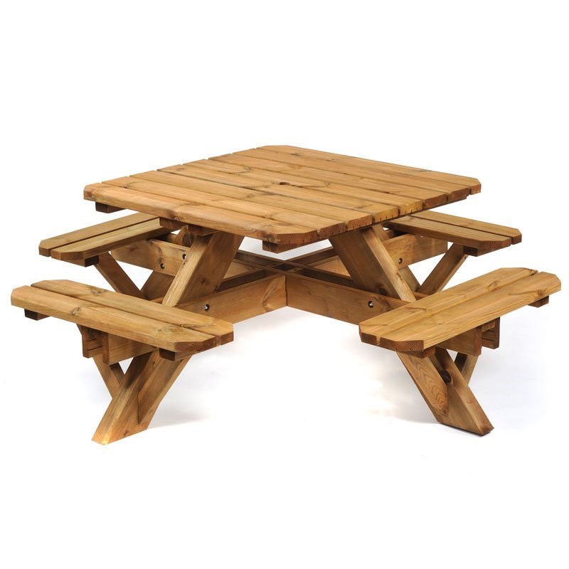 Ambleside Eight Seater Heavy Duty Square Picnic Table