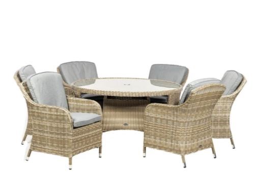 Wentworth 6 Seater Imperial Rattan Ellipse Dining Set