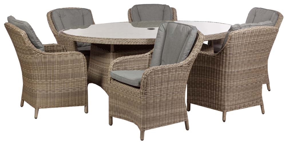 Wentworth 6 Seater Imperial Rattan Ellipse Dining Set