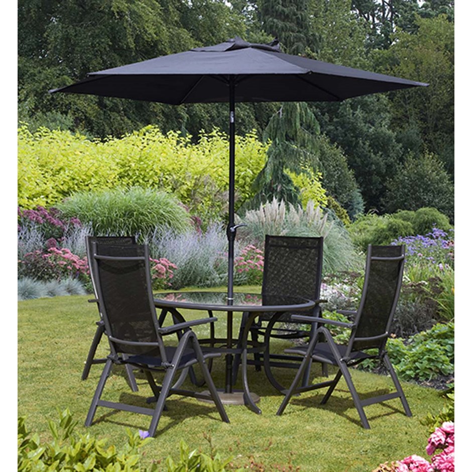 Sorrento 6 Piece Black Metal Recliner Set