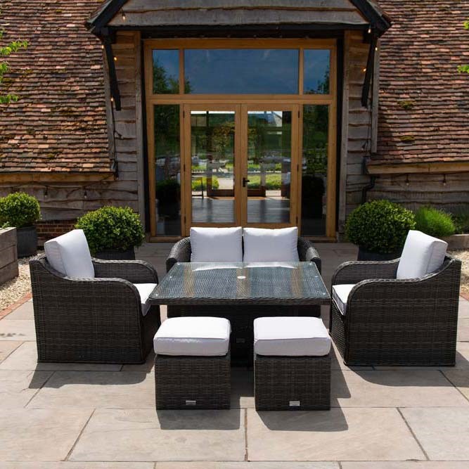 Classic Rattan Sofa Set With Rising Table