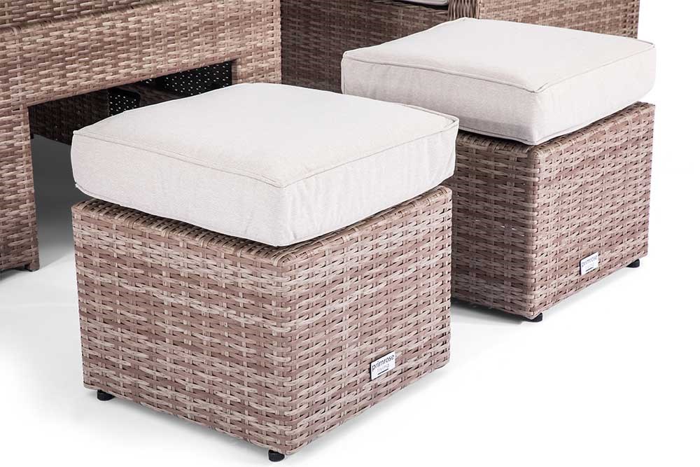Classic Rattan 6 Seater Sofa Set with Rising Table in Natural | Primrose Living
