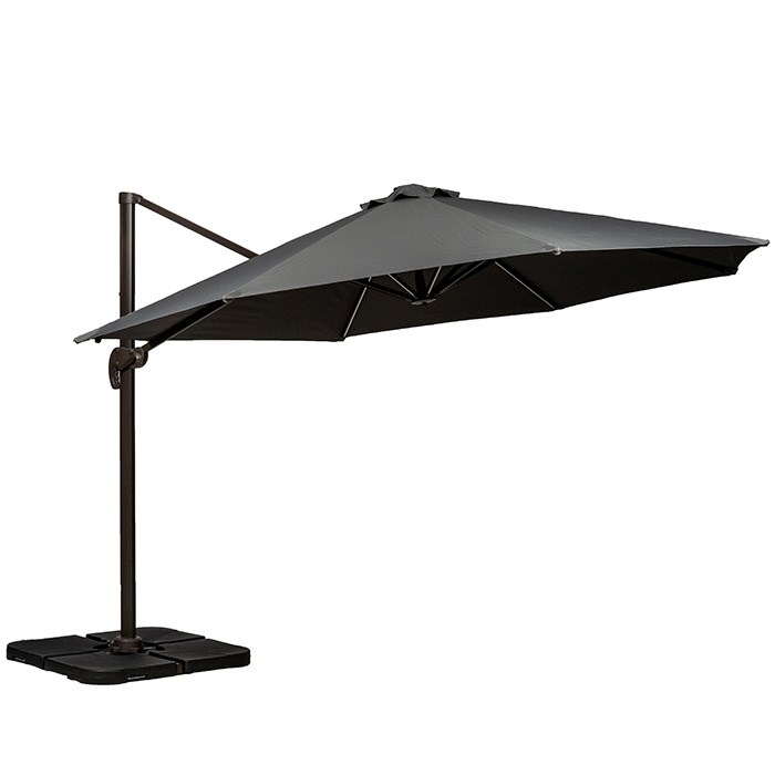 3.5m Round LED Cantilever Parasol With Cross Stand