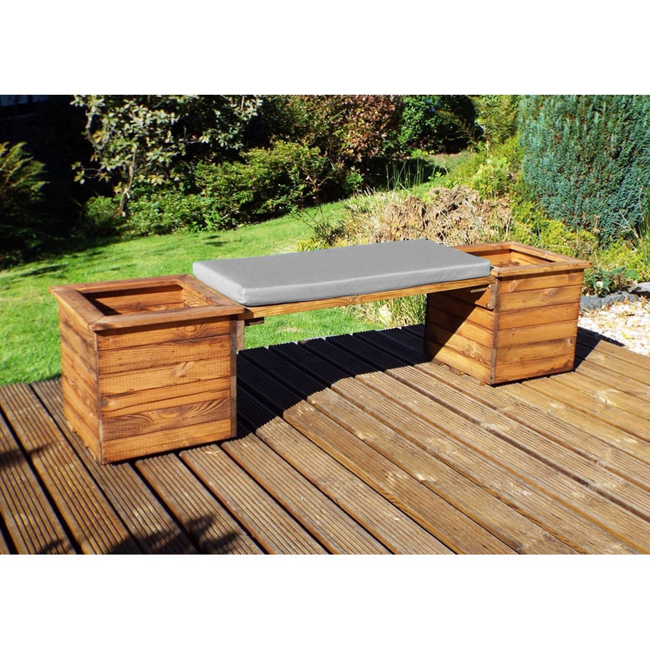 Deluxe Wooden Square Planters & Bench