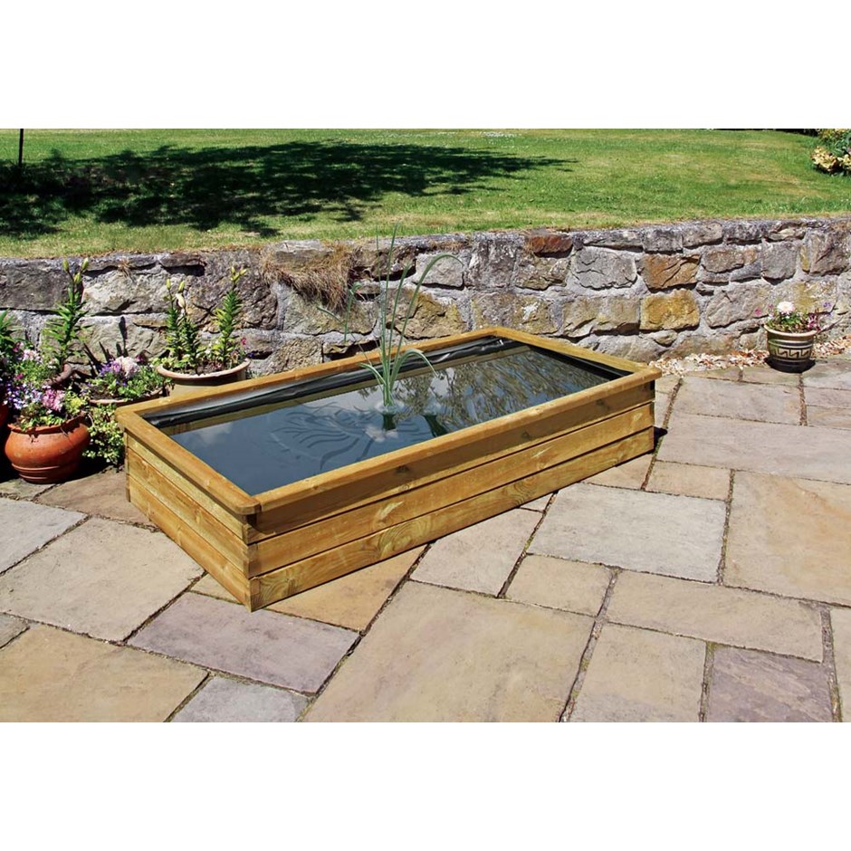 Wooden Aquatic Planter with Liner 1.8 x 0.9 x 0.30