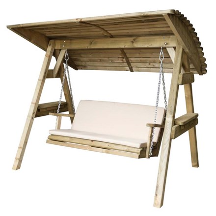 Wooden Miami 2 Seater Swing Seat and Stone Pad