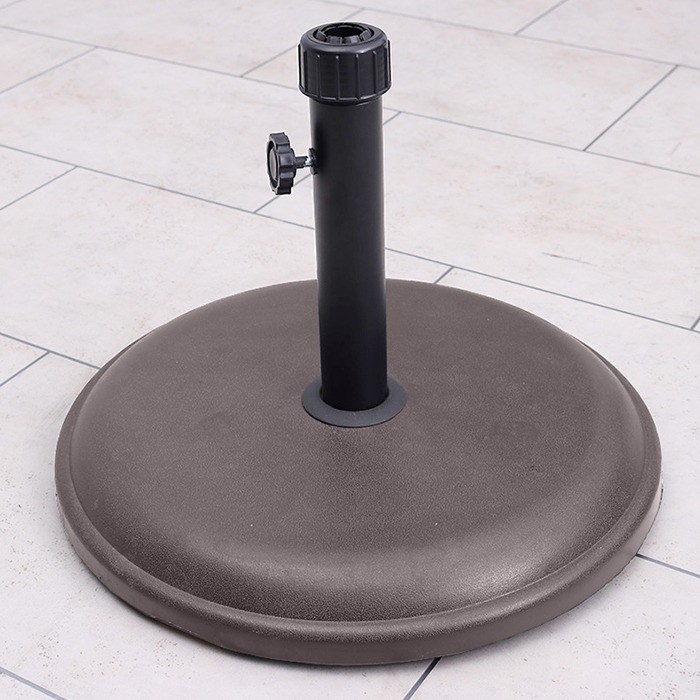 16kg Brown Round Parasol Base Polycrete (32 - 42mm Pole 45cm Ø x 5cm)