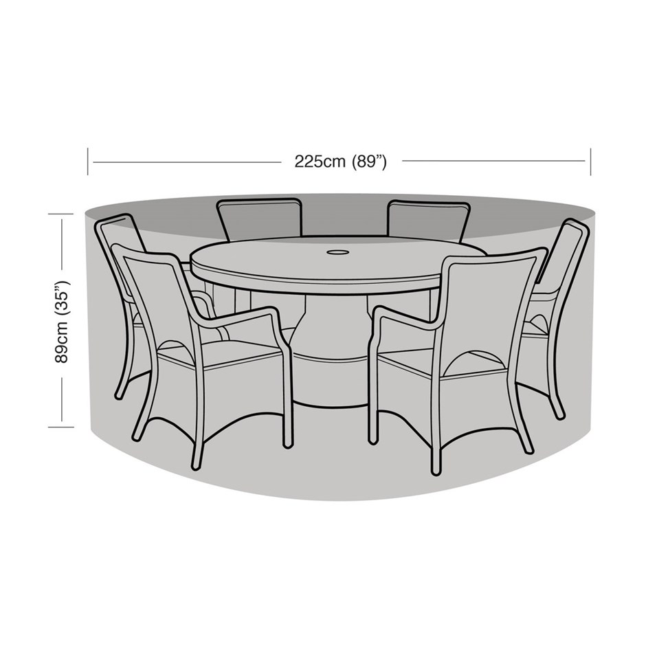 Round 6 Seater Furniture Set Cover 225cm x 89cm - Premium - Green