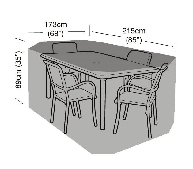 Premium Rectangular Four Seater Furniture Set Cover