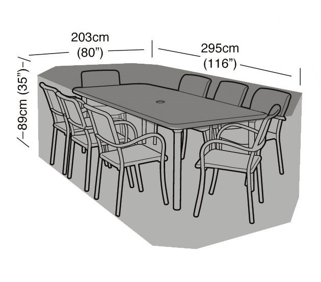 Rectangular 8 Seater Furniture Set Cover 295cm x 89cm - Premium - Green