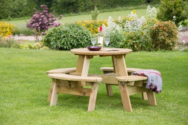 Katie Four Seater Round Picnic Table