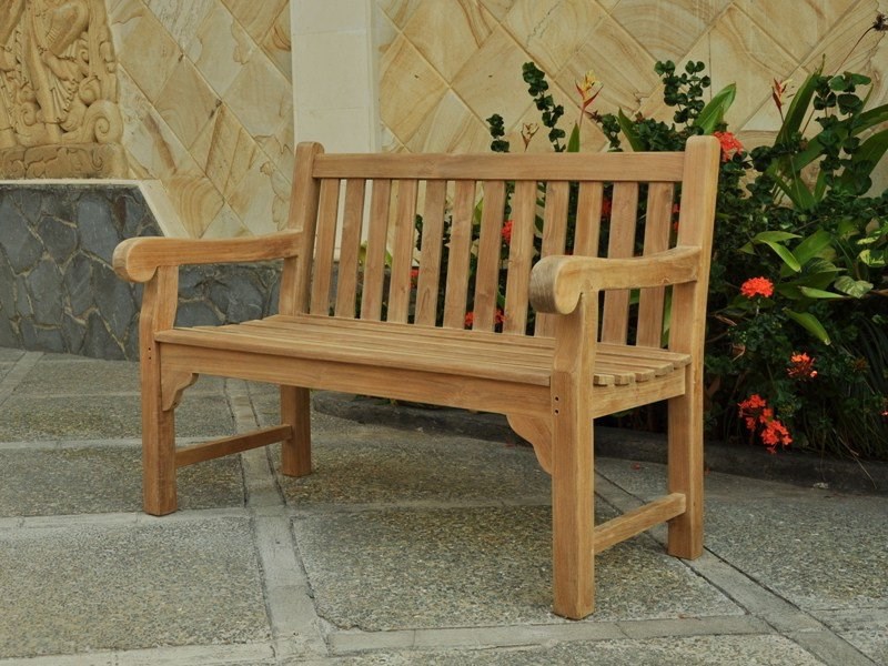 Queensbury 2 seat Teak Bench 120cm (3ft 11in)