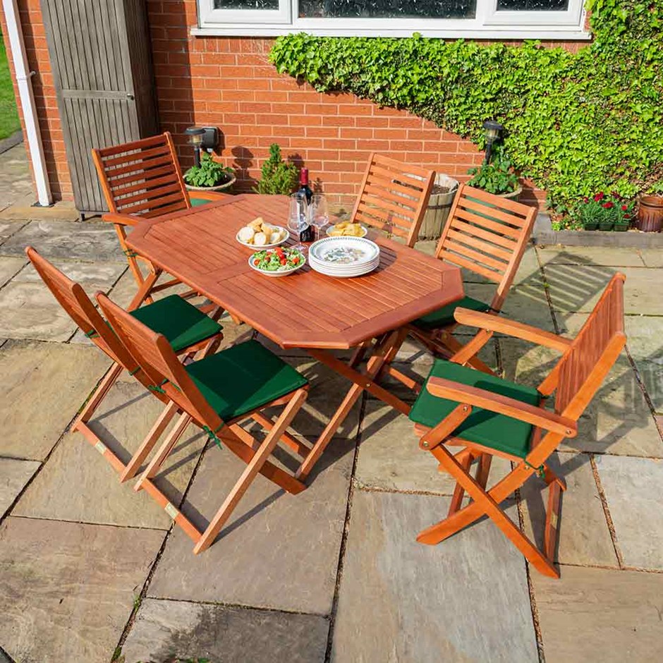 Plumley Six Seater Hardwood Dining Set