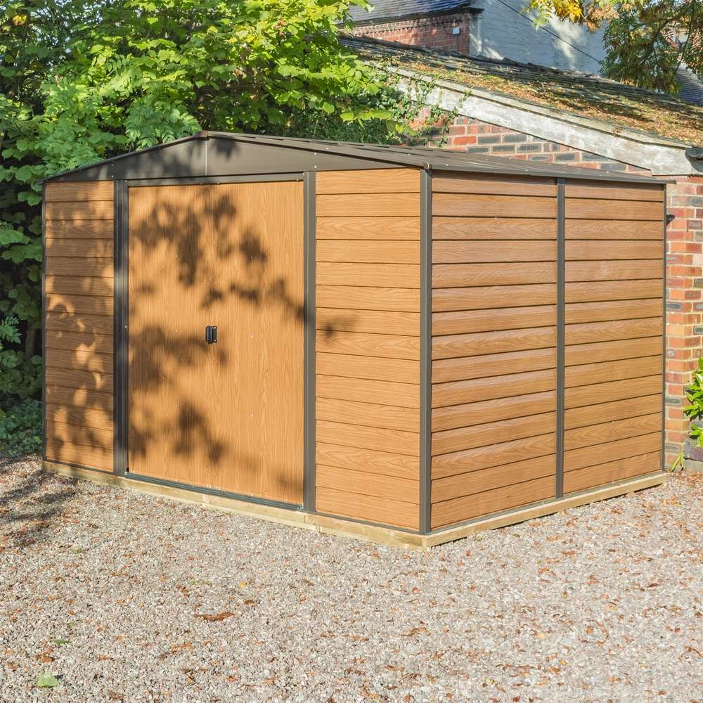 10ft x 8ft Woodvale Metal Apex Shed by Rowlinson®
