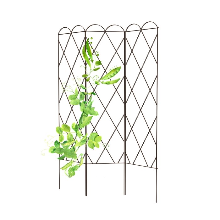 Rustic 3 Panel Expandable Metal Pea Trellis