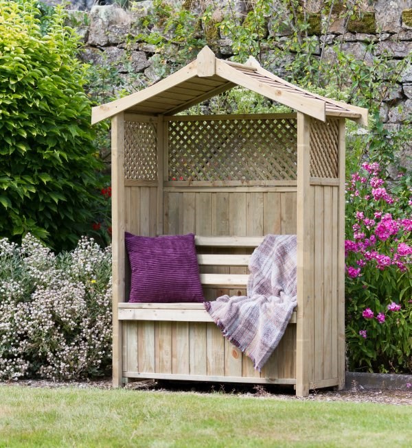 2m (6ft 6in) Dorset Wooden Arbour With Storage Box