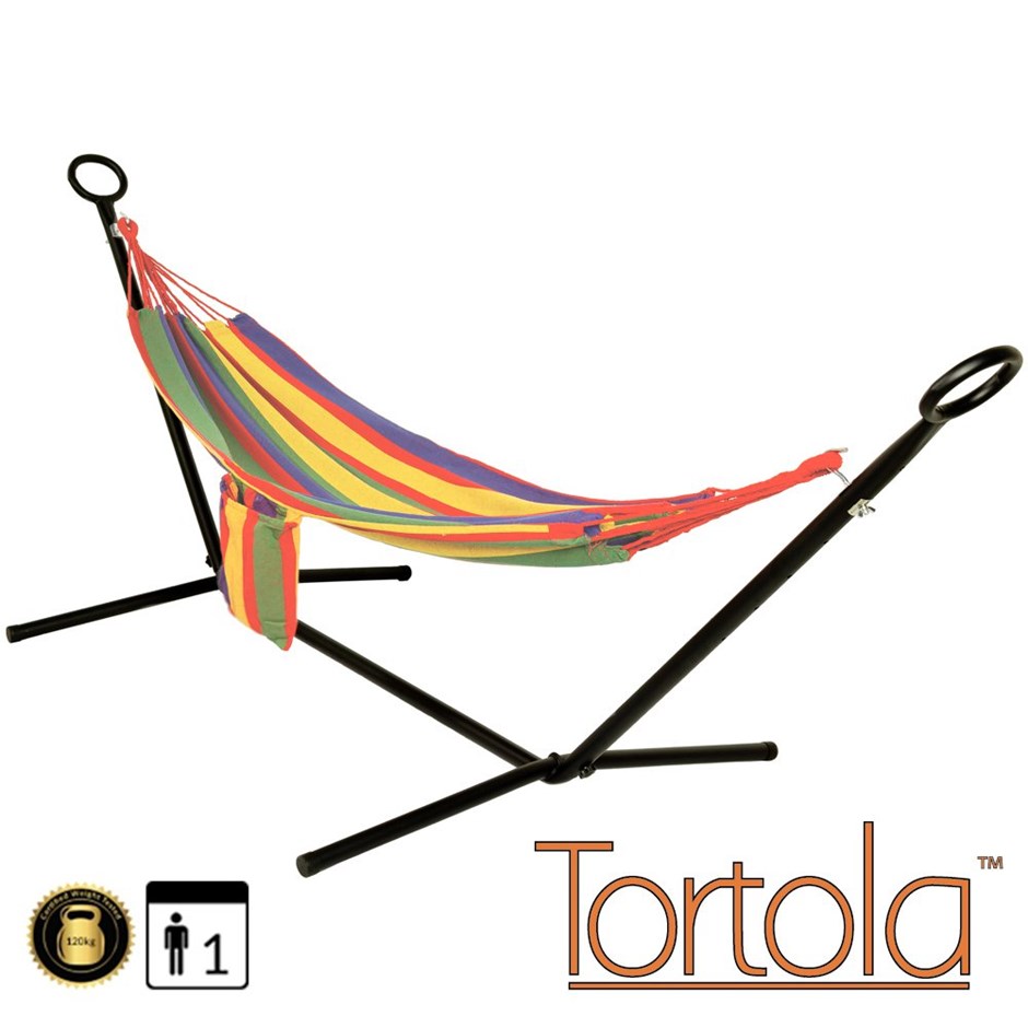 Fabric Garden Hammock Set With Stand & Carry Bag