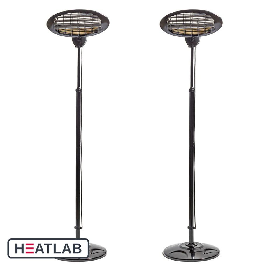 2kW IPX4 Freestanding Electric Quartz Patio Heater w/ Remote | Heatlab®