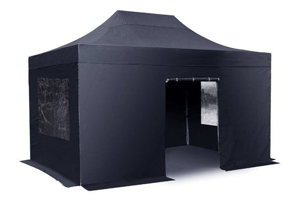 Side Walls and Door Only for 3m x 4.5m Gazebos - Black