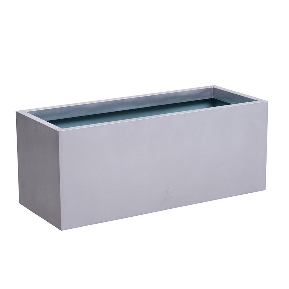 Zinc Galvanised Trough Planter in Silver - By Primrose™ (L70cm x H24cm)