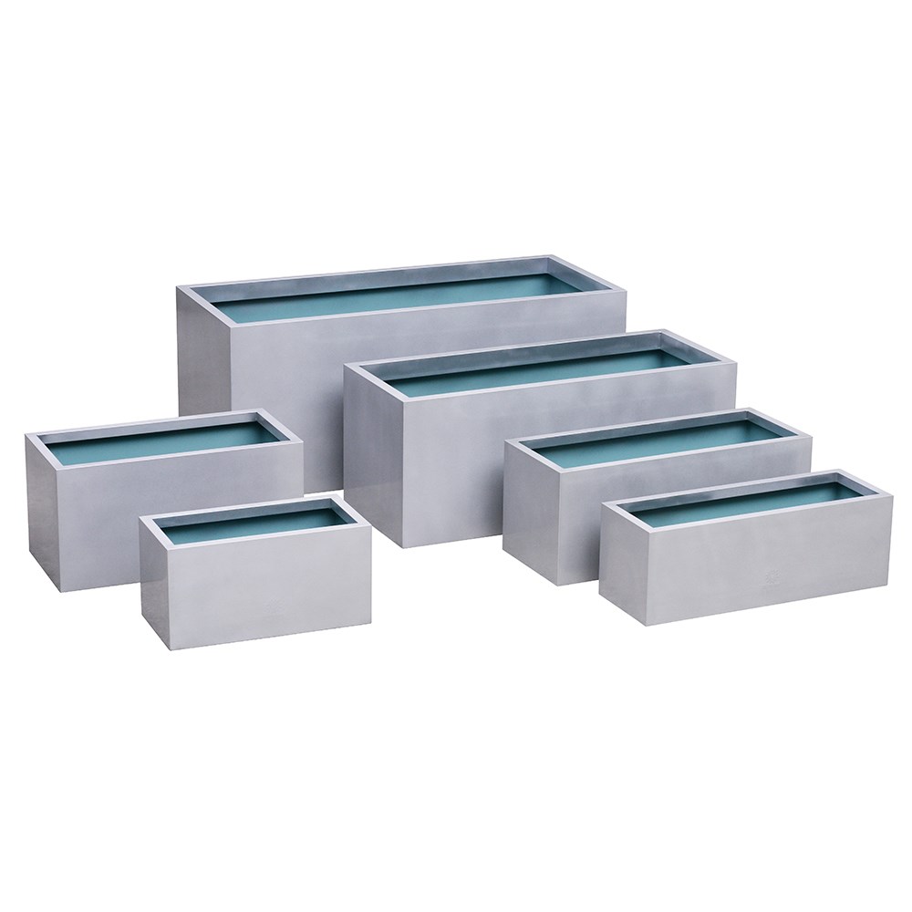 70cm Silver Zinc Trough Planter