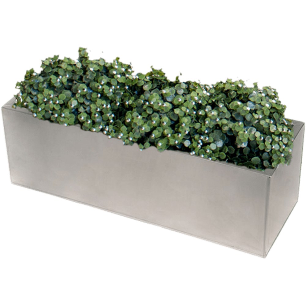 70cm Silver Zinc Trough Planter