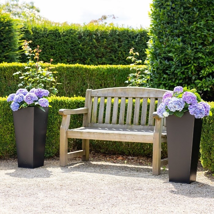 70cm Black Zinc Tapered Square Planter