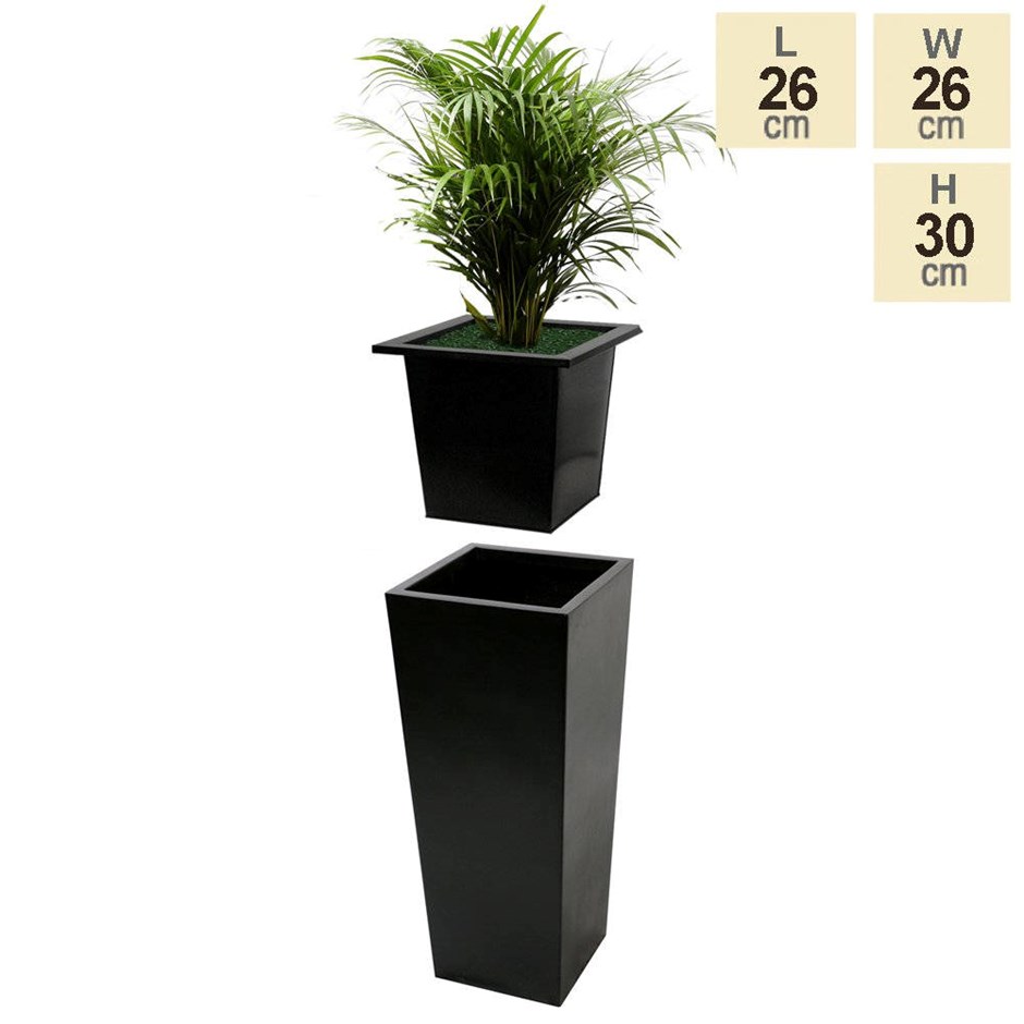 30cm Zinc Flared Square Planter Insert