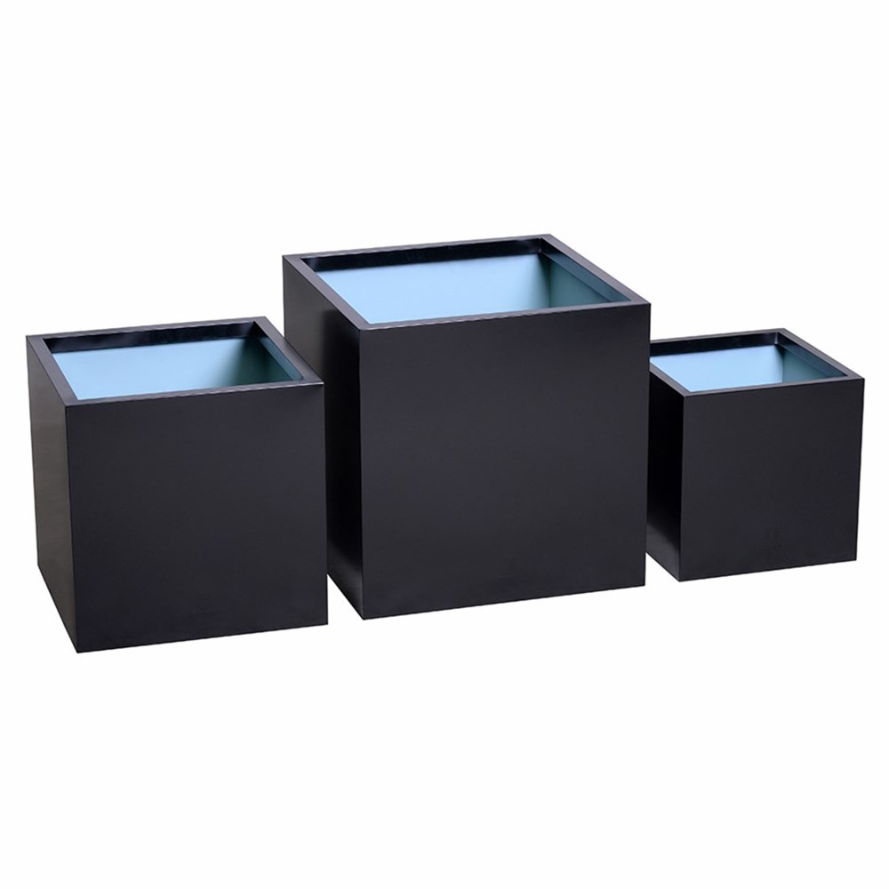 Black Zinc Cube Planter