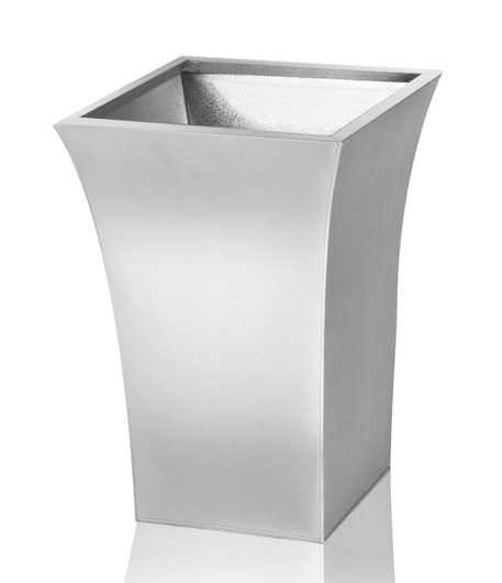 H49cm Zinc Galvanised Silver Flared Square Planter - By Primrose™