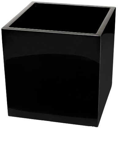 Black Gloss Fibreglass Cube Planter