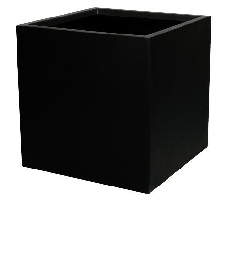 Matt Black Fibreglass Cube Planter