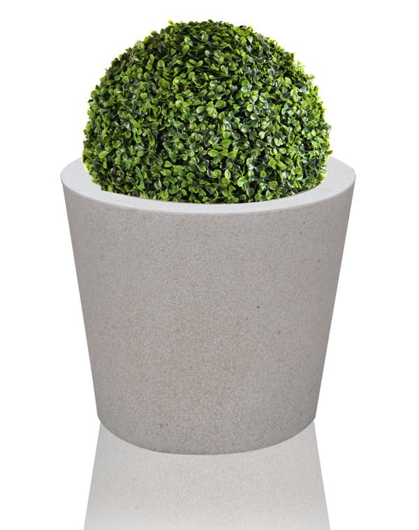 White Terrazzo Polystone Round Planter