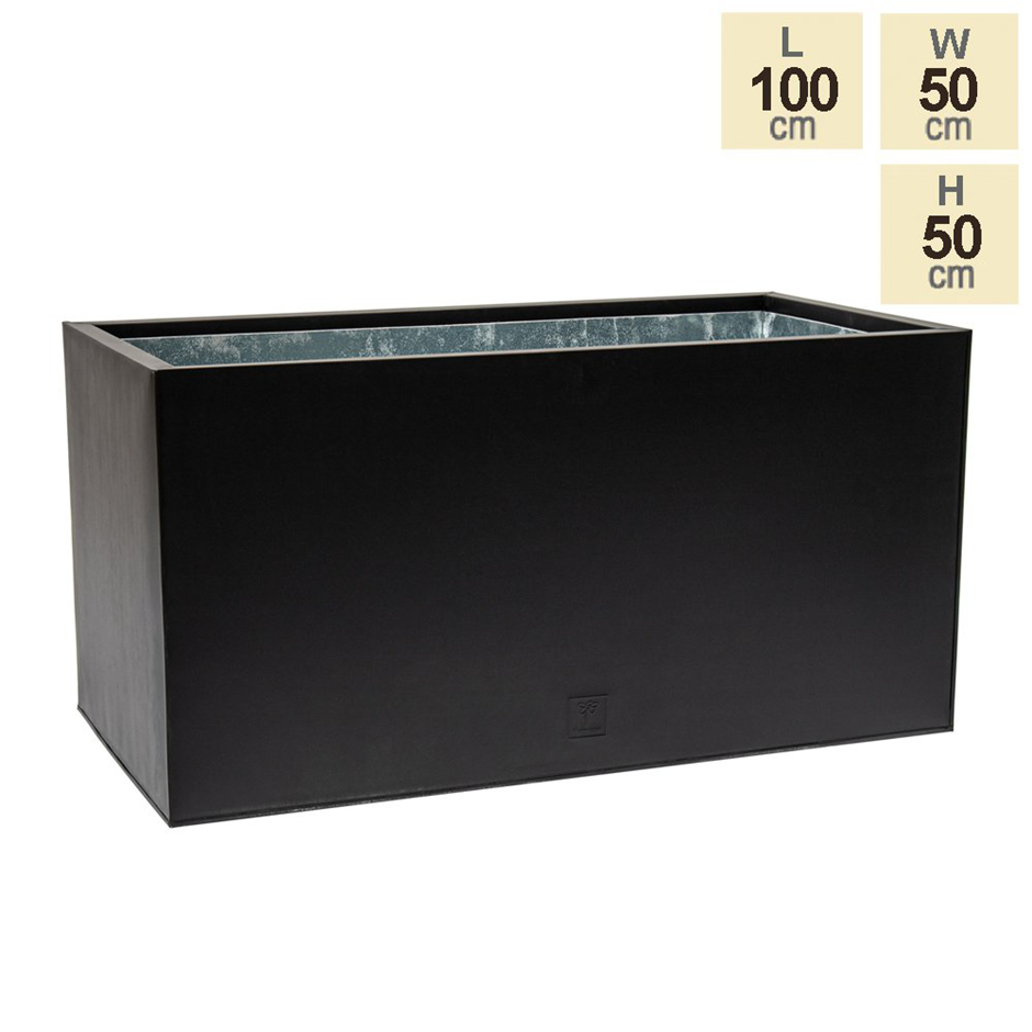 Black Zinc Trough Planter