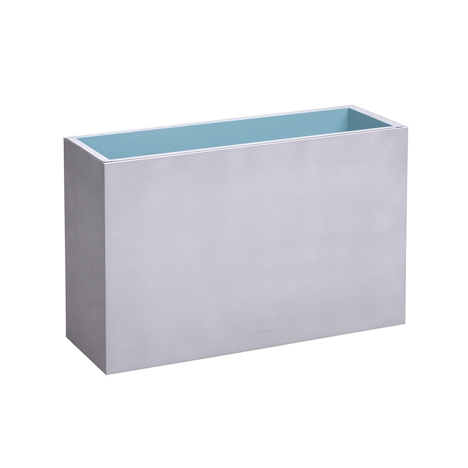 Zinc Tall Trough Planter with Insert in Silver - By Primrose™ (L95cm x H60cm)