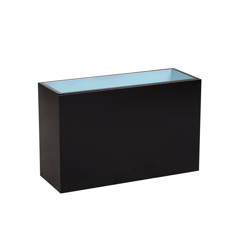 95cm Black Zinc Tall Trough Planter