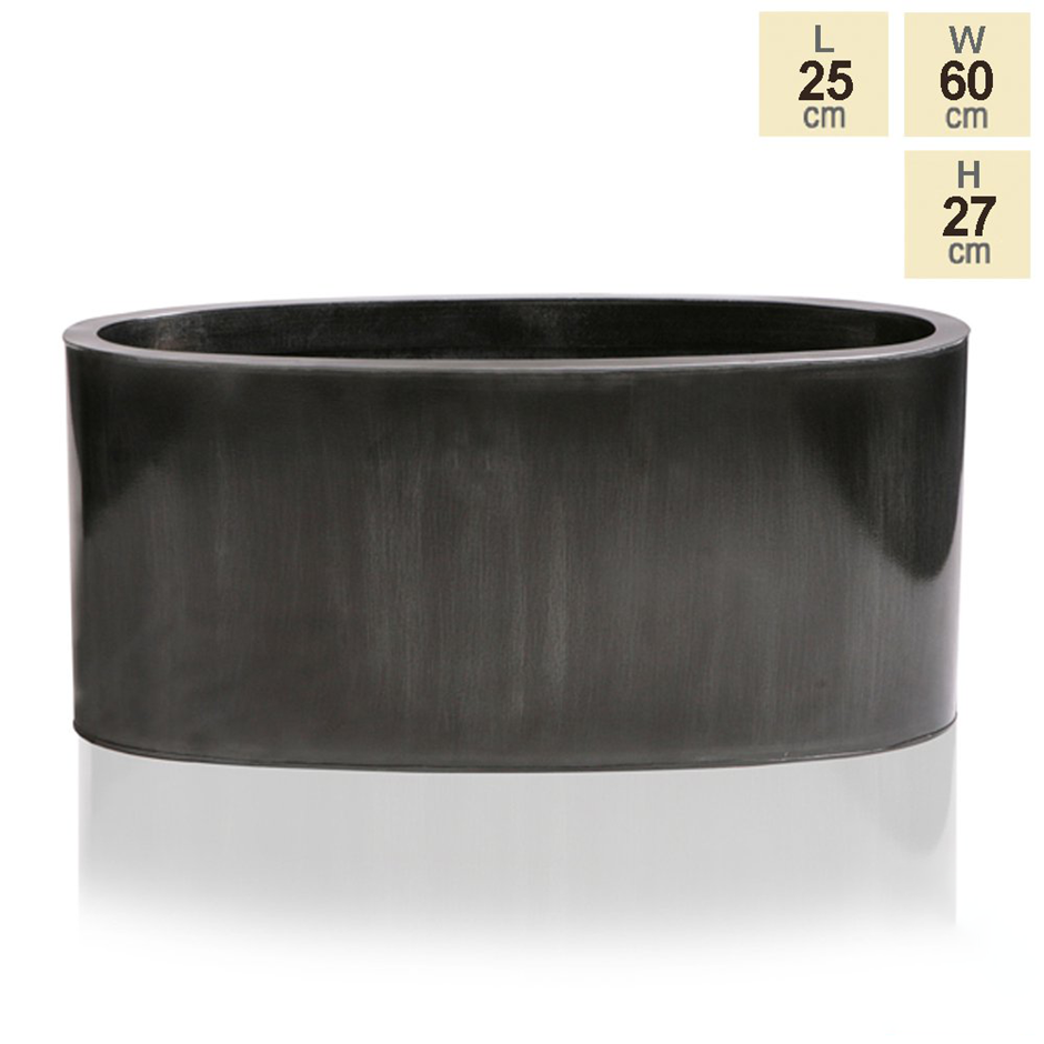 Platinum Zinc Oval Planter
