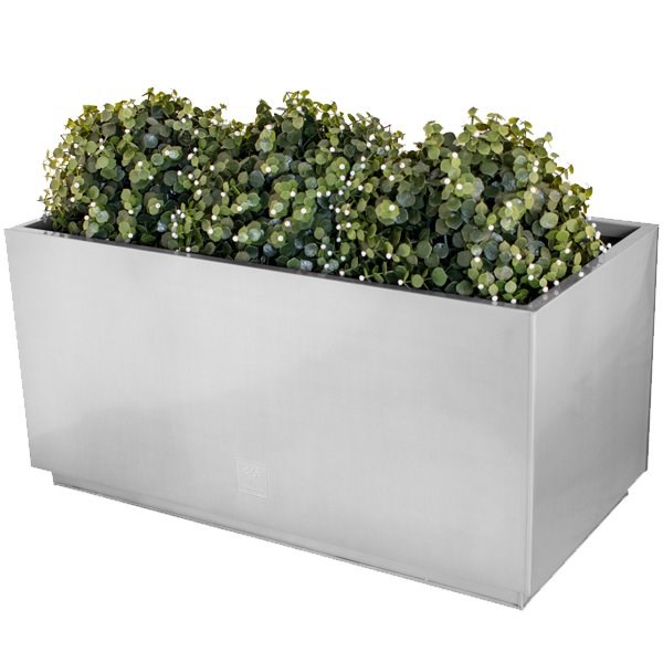Silver Zinc Trough Planter