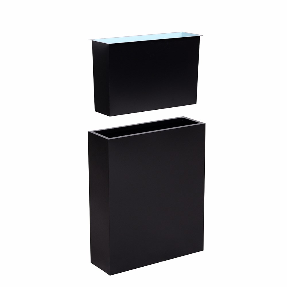 Black Zinc Tall Trough Planter