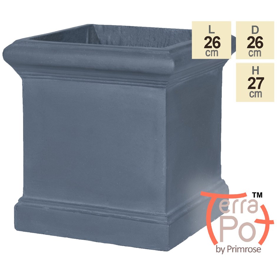 Blenheim Grey Fibrecotta Square Planter