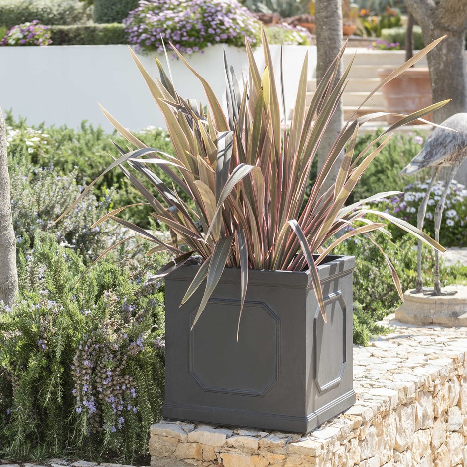 Buckingham Grey Fibrecotta Cube Planter