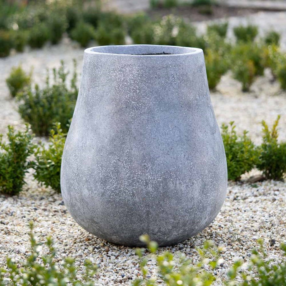 Cement Effect Fibrestone Tall Oval Planter