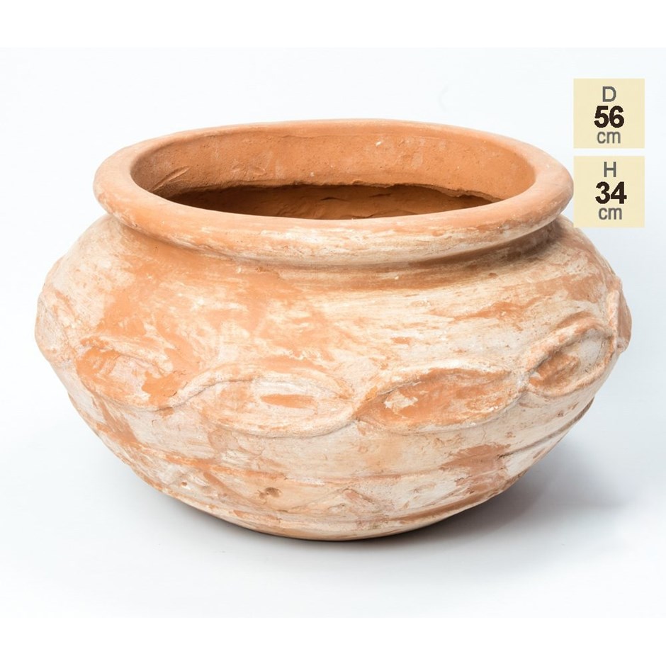 Terracotta Low Round Vase Planter