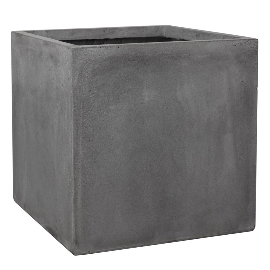 50cm Cement Effect Fibrecotta Cube Planter